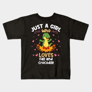 Just a Girl who loves Fall Crocodile Kids T-Shirt